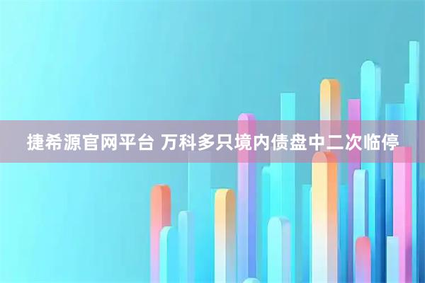 捷希源官网平台 万科多只境内债盘中二次临停